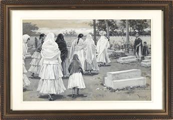 THURE DE THULSTRUP (1848-1940) Funeral of an `Angelito in Recolita Cemetery-Ascuncion, Paraguay.